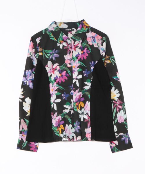 Desigual(デシグアル)の「花柄コンビネーションシルエットシャツ(シャツ/ブラウス・レディース・ブラック・M/L/XS/S/XL)」の6枚目の写真
