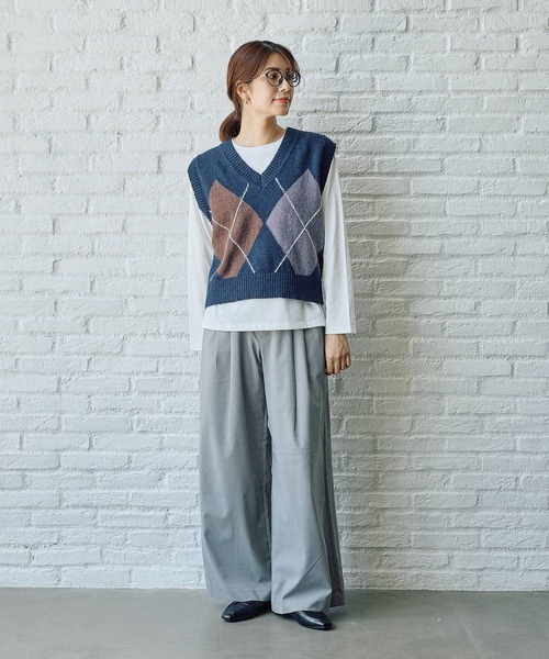 FOUND GOOD(ファウンドグッド)の「デカガイルニットベスト(ベスト・レディース・ブラック/ネイビー・L/M)」の9枚目の写真