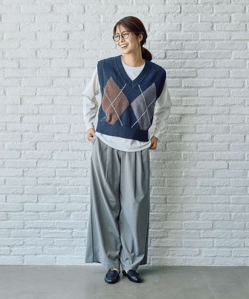 FOUND GOOD(ファウンドグッド)の「デカガイルニットベスト(ベスト・レディース・ブラック/ネイビー・L/M)」の10枚目の写真