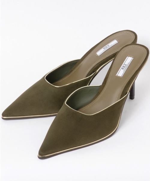 R&E（アールアンドイー）の「【R&E】ゴールドパイピングミュールパンプス（パンプス・レディース・ブラック/モカ/カーキ・M/S/LL/L）」の10枚目の写真