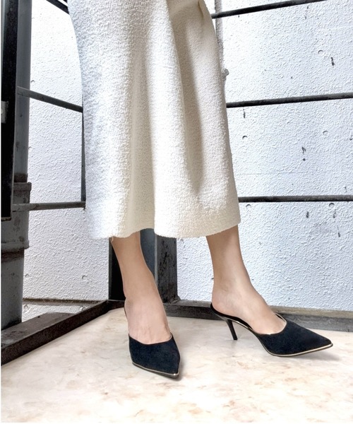 R&E（アールアンドイー）の「【R&E】ゴールドパイピングミュールパンプス（パンプス・レディース・ブラック/モカ/カーキ・M/S/LL/L）」の7枚目の写真