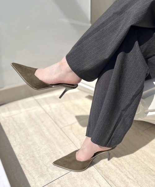 R&E（アールアンドイー）の「【R&E】ゴールドパイピングミュールパンプス（パンプス・レディース・ブラック/モカ/カーキ・M/S/LL/L）」の18枚目の写真