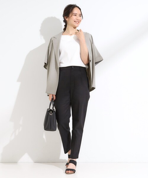 DRESKIP（ドレスキップ）の「【セットアップ可/洗濯後しわになりにくい】5分袖テーラードジャケット（テーラードジャケット・レディース・ダークブラウン/グレー系1/グレー・01/02/03/04）」の13枚目の写真