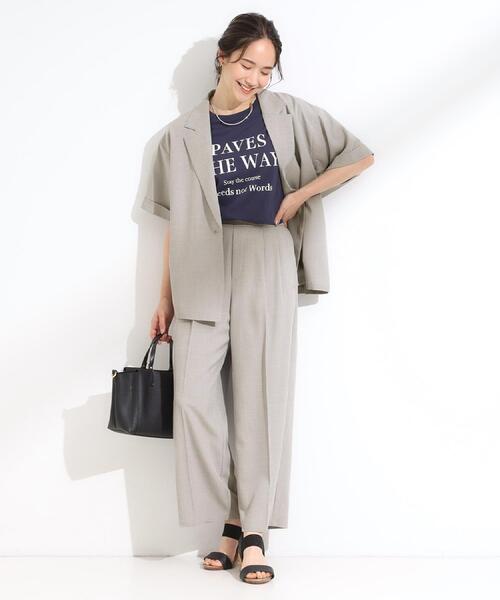 DRESKIP（ドレスキップ）の「【セットアップ可/洗濯後しわになりにくい】5分袖テーラードジャケット（テーラードジャケット・レディース・ダークブラウン/グレー系1/グレー・01/02/03/04）」の12枚目の写真