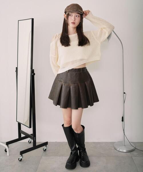 WEGO(ウィゴー)の「WEGO/モヘアタッチ2WAYワンショルニット(ニット/セーター・レディース・グレー系その他5/ブラック/アイボリー・FREE)」の11枚目の写真