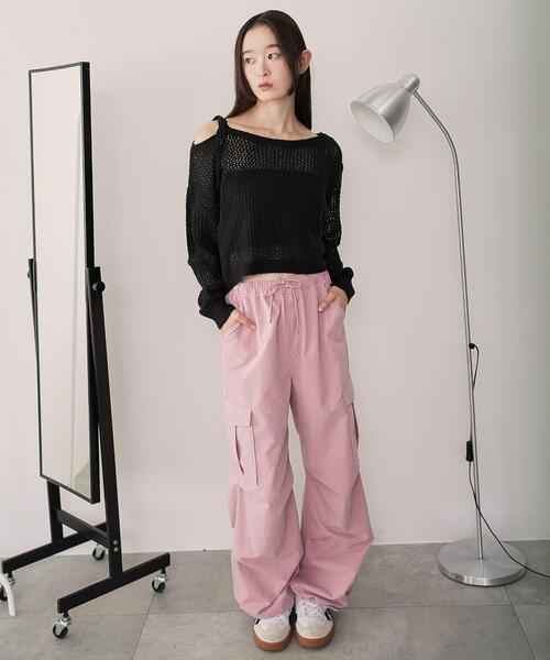 WEGO(ウィゴー)の「WEGO/モヘアタッチ2WAYワンショルニット(ニット/セーター・レディース・グレー系その他5/ブラック/アイボリー・FREE)」の12枚目の写真