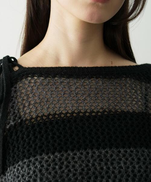 WEGO(ウィゴー)の「WEGO/モヘアタッチ2WAYワンショルニット(ニット/セーター・レディース・グレー系その他5/ブラック/アイボリー・FREE)」の15枚目の写真