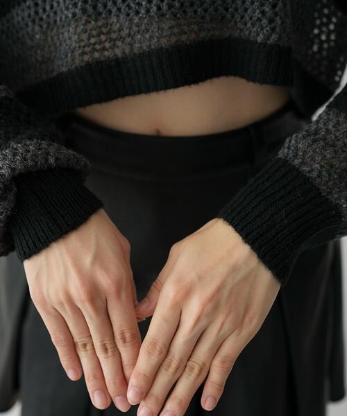 WEGO(ウィゴー)の「WEGO/モヘアタッチ2WAYワンショルニット(ニット/セーター・レディース・グレー系その他5/ブラック/アイボリー・FREE)」の16枚目の写真