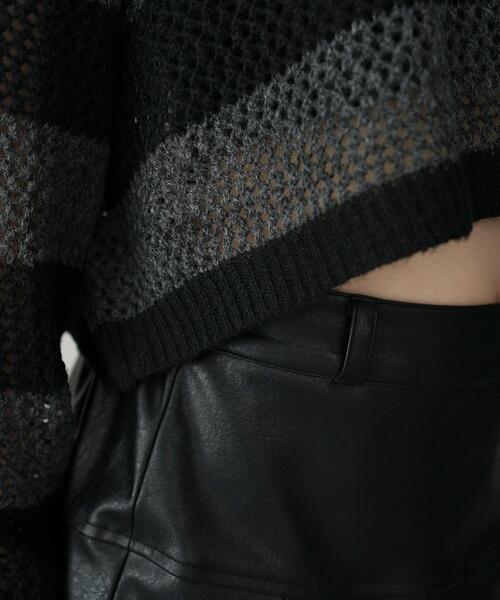 WEGO(ウィゴー)の「WEGO/モヘアタッチ2WAYワンショルニット(ニット/セーター・レディース・グレー系その他5/ブラック/アイボリー・FREE)」の17枚目の写真