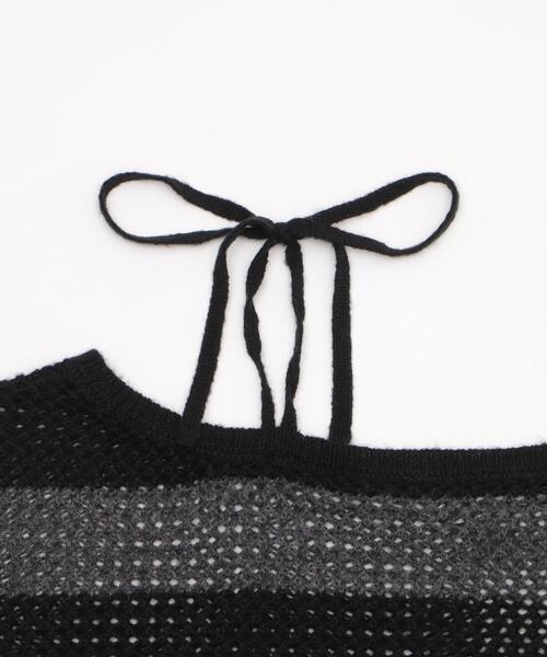 WEGO(ウィゴー)の「WEGO/モヘアタッチ2WAYワンショルニット(ニット/セーター・レディース・グレー系その他5/ブラック/アイボリー・FREE)」の7枚目の写真