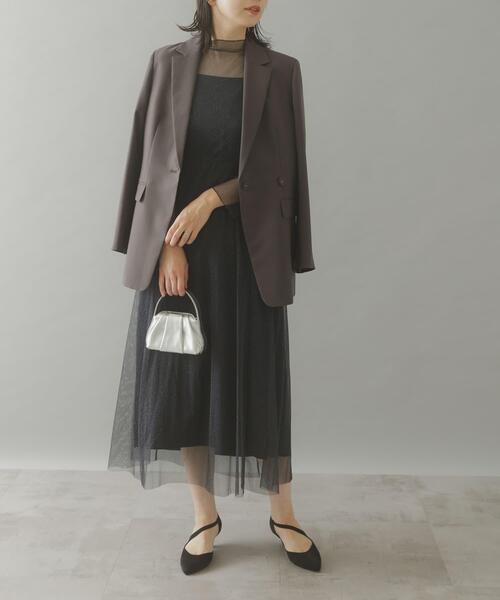 URBAN RESEARCH ROSSO WOMEN(アーバンリサーチ ロッソ)の「kaene ラメチュールメローワンピース(ワンピース・レディース・ゴールド系その他/ネイビー・38)」の10枚目の写真
