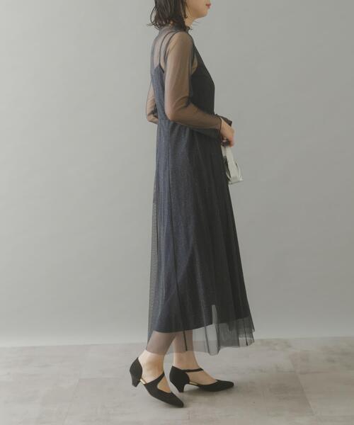 URBAN RESEARCH ROSSO WOMEN(アーバンリサーチ ロッソ)の「kaene ラメチュールメローワンピース(ワンピース・レディース・ゴールド系その他/ネイビー・38)」の13枚目の写真
