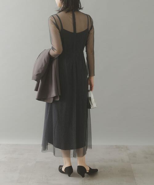 URBAN RESEARCH ROSSO WOMEN(アーバンリサーチ ロッソ)の「kaene ラメチュールメローワンピース(ワンピース・レディース・ゴールド系その他/ネイビー・38)」の14枚目の写真