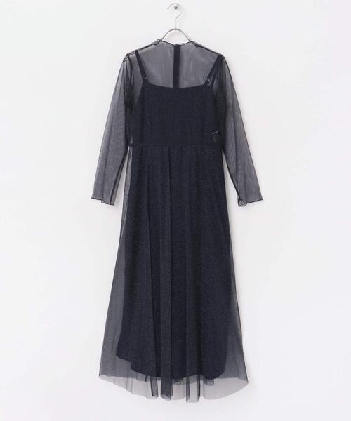 URBAN RESEARCH ROSSO WOMEN(アーバンリサーチ ロッソ)の「kaene ラメチュールメローワンピース(ワンピース・レディース・ゴールド系その他/ネイビー・38)」の18枚目の写真