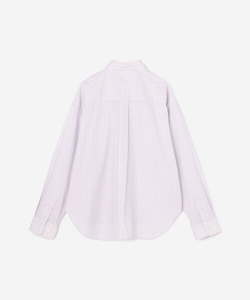 GYMPHLEX（ジムフレックス）の「Gymphlex | コットンストライプ ショートボタンダウン長袖シャツ PINK WOMEN（シャツ/ブラウス・レディース・ピンク系その他・12）」の2枚目の写真