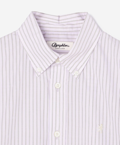 GYMPHLEX（ジムフレックス）の「Gymphlex | コットンストライプ ショートボタンダウン長袖シャツ PINK WOMEN（シャツ/ブラウス・レディース・ピンク系その他・12）」の3枚目の写真