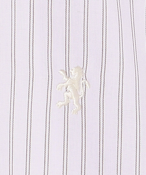 GYMPHLEX（ジムフレックス）の「Gymphlex | コットンストライプ ショートボタンダウン長袖シャツ PINK WOMEN（シャツ/ブラウス・レディース・ピンク系その他・12）」の6枚目の写真