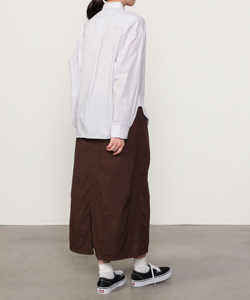 GYMPHLEX（ジムフレックス）の「Gymphlex | コットンストライプ ショートボタンダウン長袖シャツ PINK WOMEN（シャツ/ブラウス・レディース・ピンク系その他・12）」の13枚目の写真