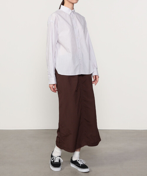 GYMPHLEX（ジムフレックス）の「Gymphlex | コットンストライプ ショートボタンダウン長袖シャツ PINK WOMEN（シャツ/ブラウス・レディース・ピンク系その他・12）」の14枚目の写真