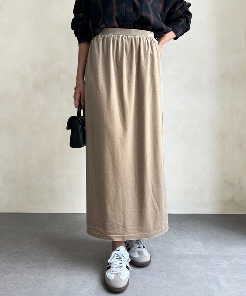 Chez toi(シェトワ)の「ベロアナロースカート(スカート・レディース・ブラウン/ベージュ/イエロー・FREE)」の18枚目の写真