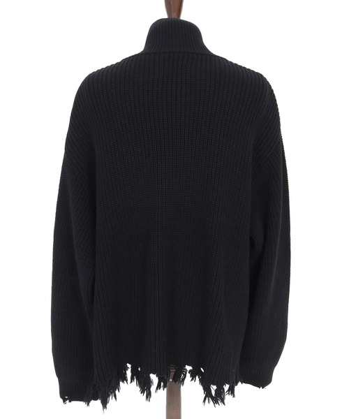 ADAM PATEK(アダムパテック)の「mcg3703-cotton wool damaged drivers knit ドライバーズニット(AP2521028)(カーディガン/ボレロ・メンズ・ブラック/グレー・1/2)」の13枚目の写真