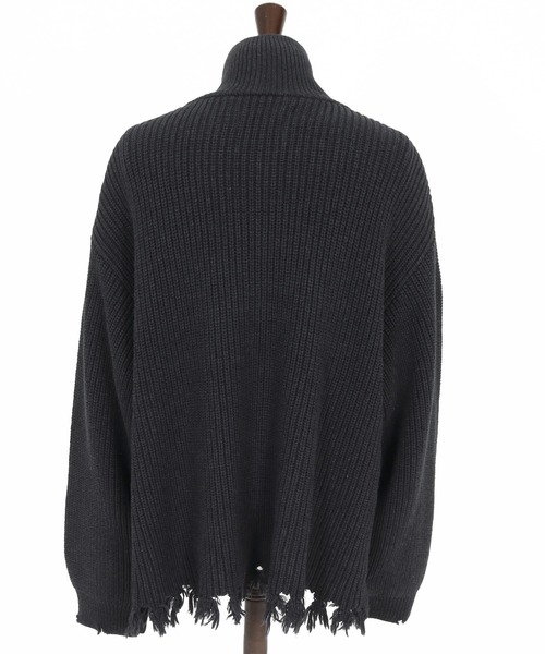 ADAM PATEK(アダムパテック)の「mcg3703-cotton wool damaged drivers knit ドライバーズニット(AP2521028)(カーディガン/ボレロ・メンズ・ブラック/グレー・1/2)」の15枚目の写真