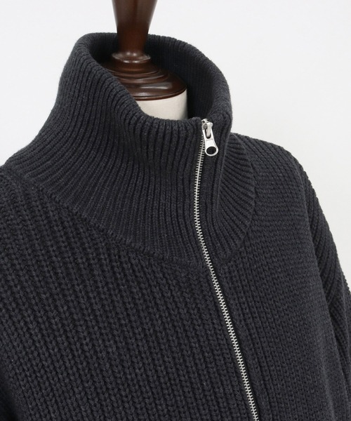 ADAM PATEK(アダムパテック)の「mcg3703-cotton wool damaged drivers knit ドライバーズニット(AP2521028)(カーディガン/ボレロ・メンズ・ブラック/グレー・1/2)」の16枚目の写真