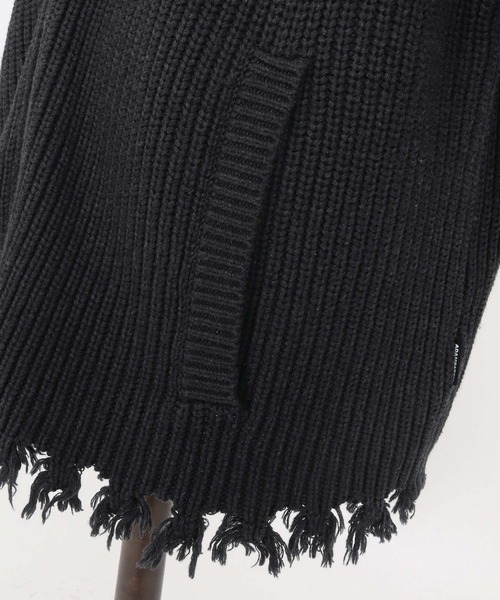 ADAM PATEK(アダムパテック)の「mcg3703-cotton wool damaged drivers knit ドライバーズニット(AP2521028)(カーディガン/ボレロ・メンズ・ブラック/グレー・1/2)」の22枚目の写真