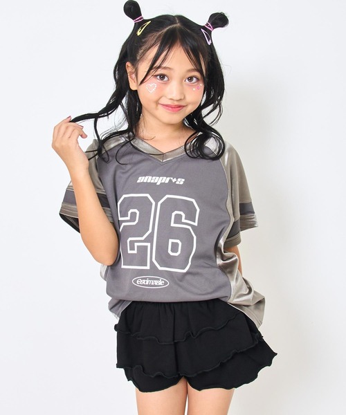 ANAP kids（アナップキッズ）の「ナンバリング トップス （ユニセックスアイテム）【ジュニアお揃い】（Tシャツ/カットソー・キッズ・ダークグレー/ネイビー・110cm/120cm/130cm）」の2枚目の写真
