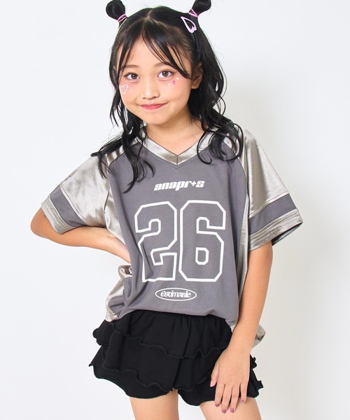 ANAP kids（アナップキッズ）の「ナンバリング トップス （ユニセックスアイテム）【ジュニアお揃い】（Tシャツ/カットソー・キッズ・ダークグレー/ネイビー・110cm/120cm/130cm）」の4枚目の写真