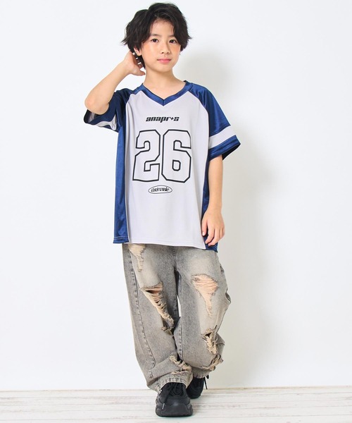 ANAP kids（アナップキッズ）の「ナンバリング トップス （ユニセックスアイテム）【ジュニアお揃い】（Tシャツ/カットソー・キッズ・ダークグレー/ネイビー・110cm/120cm/130cm）」の12枚目の写真
