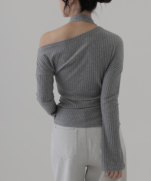 SUWDEE（スーディー）の「choker neck rib tops（ニット/セーター・レディース・オートミール/ブラック/グレー・FREE）」の10枚目の写真