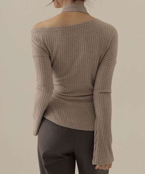 SUWDEE（スーディー）の「choker neck rib tops（ニット/セーター・レディース・オートミール/ブラック/グレー・FREE）」の16枚目の写真