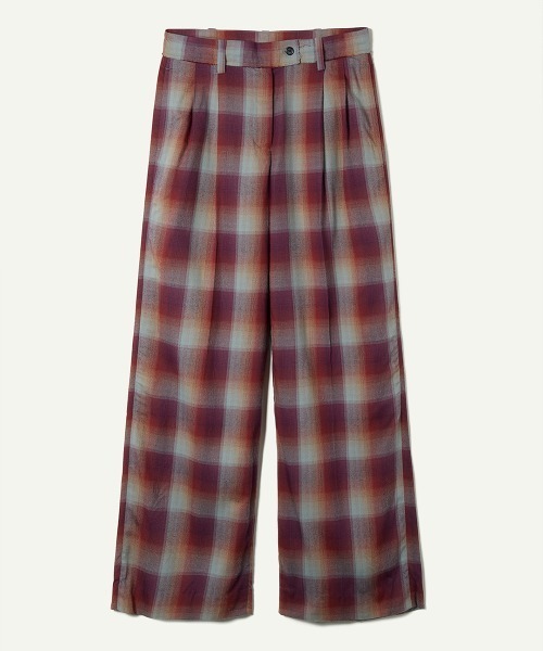 leinwande（ラインヴァンド）の「Relax Check Trousers（スラックス・レディース・ブルー/レッド・SMALL/MEDIUM）」の7枚目の写真