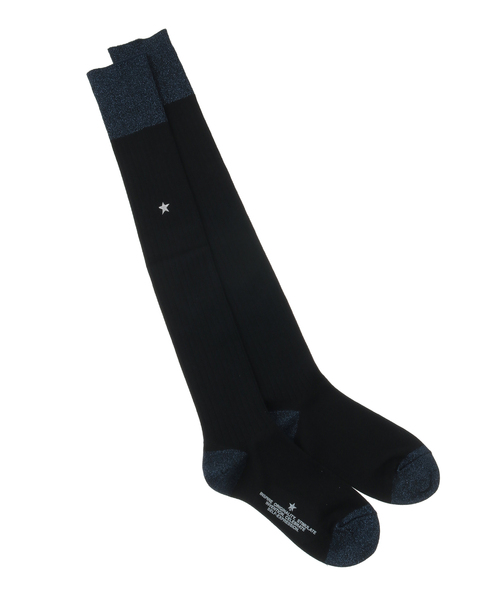 CONVERSE TOKYO(コンバーストウキョウ)の「STAR★ GLITTER RIB KNEE-HIGH SOX(ソックス/靴下・レディース・ベージュ/ブラック/グレー・FREE)」の2枚目の写真