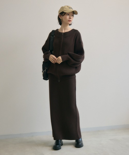 Paradise Picnic（パラダイスピクニック）の「cloche ストライプ見え２WAYニット（ニット/セーター・レディース・ブラウン/ブラック・FREE）」の11枚目の写真