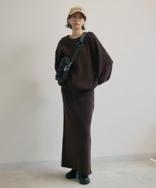 Paradise Picnic（パラダイスピクニック）の「cloche ストライプ見え２WAYニット（ニット/セーター・レディース・ブラウン/ブラック・FREE）」の14枚目の写真