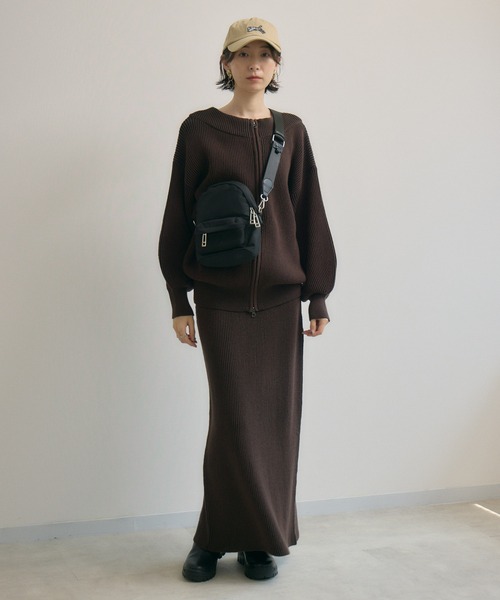 Paradise Picnic（パラダイスピクニック）の「cloche ストライプ見え２WAYニット（ニット/セーター・レディース・ブラウン/ブラック・FREE）」の13枚目の写真