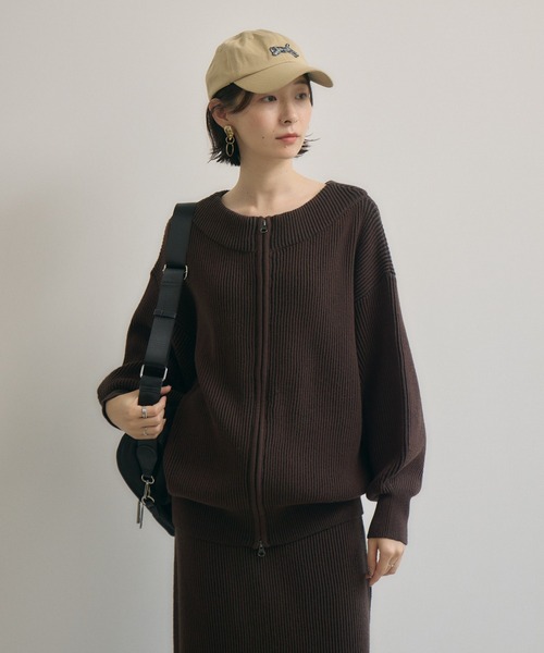 Paradise Picnic（パラダイスピクニック）の「cloche ストライプ見え２WAYニット（ニット/セーター・レディース・ブラウン/ブラック・FREE）」の15枚目の写真