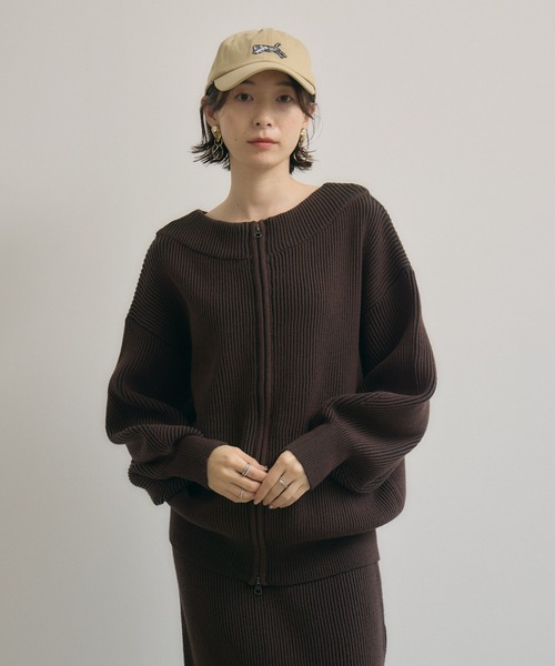 Paradise Picnic（パラダイスピクニック）の「cloche ストライプ見え２WAYニット（ニット/セーター・レディース・ブラウン/ブラック・FREE）」の17枚目の写真