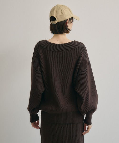 Paradise Picnic（パラダイスピクニック）の「cloche ストライプ見え２WAYニット（ニット/セーター・レディース・ブラウン/ブラック・FREE）」の19枚目の写真