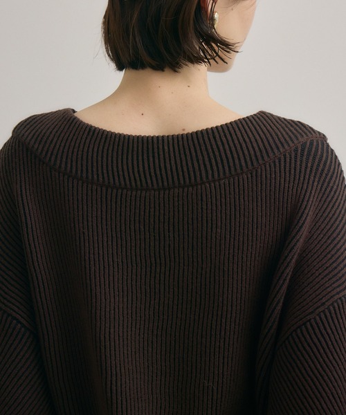 Paradise Picnic（パラダイスピクニック）の「cloche ストライプ見え２WAYニット（ニット/セーター・レディース・ブラウン/ブラック・FREE）」の20枚目の写真