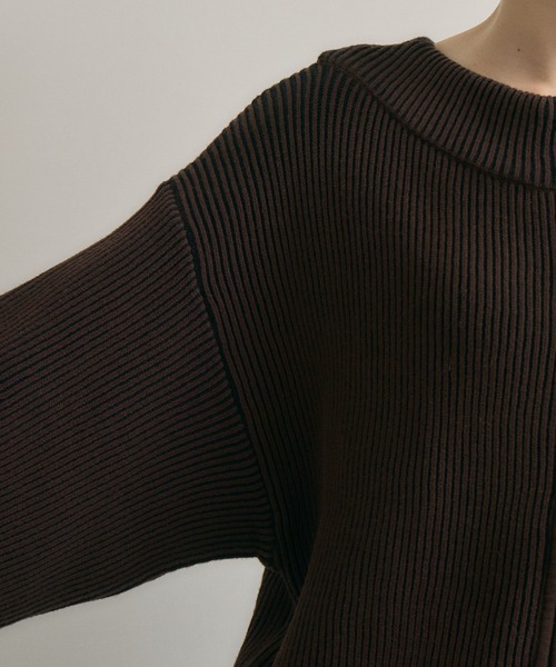 Paradise Picnic（パラダイスピクニック）の「cloche ストライプ見え２WAYニット（ニット/セーター・レディース・ブラウン/ブラック・FREE）」の22枚目の写真