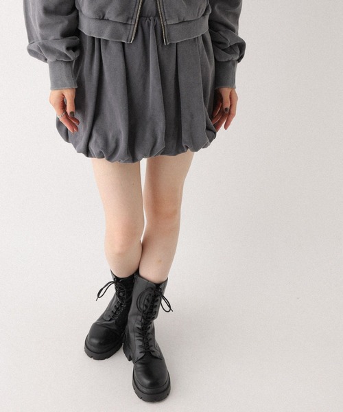 Heather（ヘザー）の「裏毛バルーンミニスカート　592829（スカート・レディース・スミクロ/グレー・FREE）」の6枚目の写真