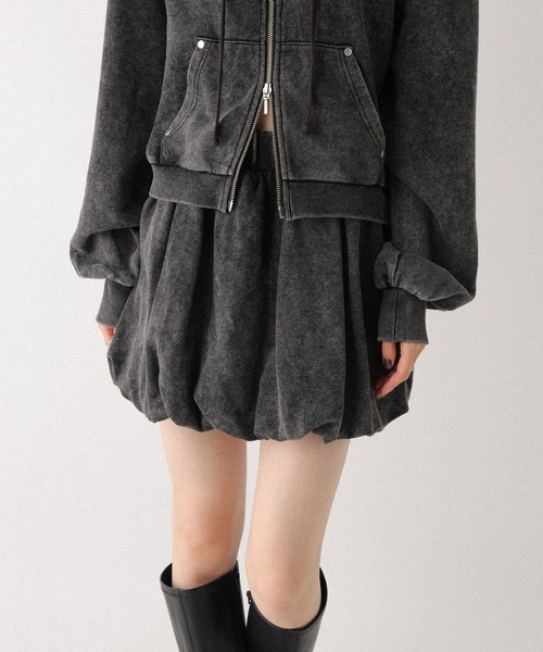 Heather（ヘザー）の「裏毛バルーンミニスカート　592829（スカート・レディース・スミクロ/グレー・FREE）」の10枚目の写真