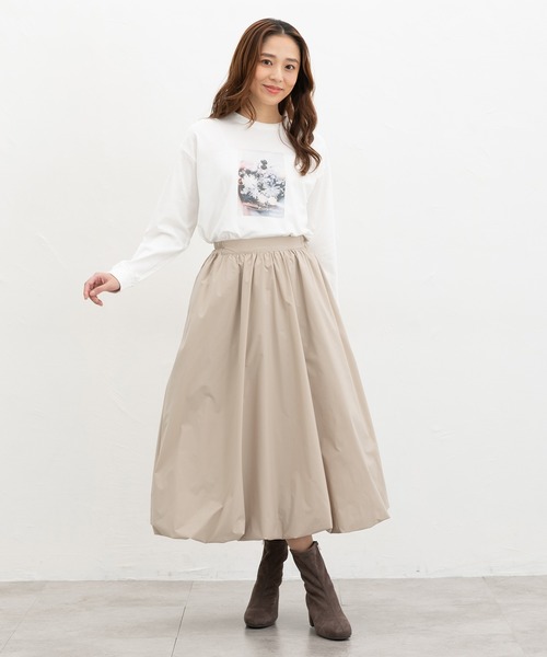 Honeys(ハニーズ)の「フォトプリントTシャツ(Tシャツ/カットソー・レディース・ラベンダー/ベージュ/スミクロ/スモークピンク/アイボリー・L/S/M/LL)」の8枚目の写真