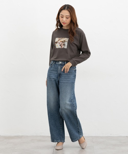 Honeys(ハニーズ)の「フォトプリントTシャツ(Tシャツ/カットソー・レディース・ラベンダー/ベージュ/スミクロ/スモークピンク/アイボリー・L/S/M/LL)」の10枚目の写真