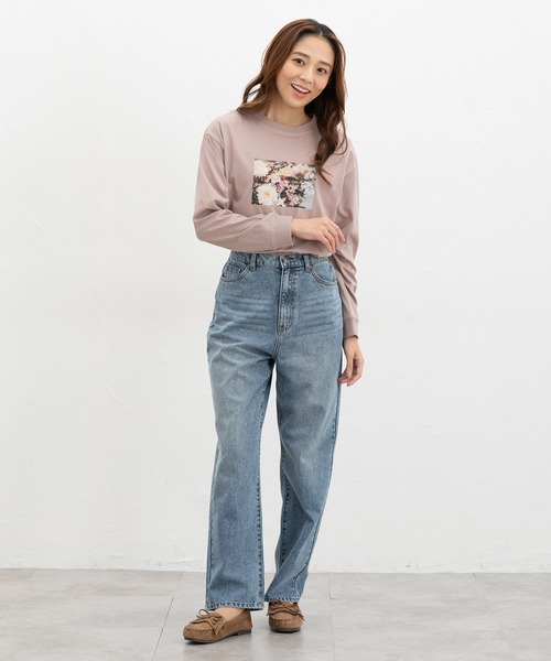 Honeys(ハニーズ)の「フォトプリントTシャツ(Tシャツ/カットソー・レディース・ラベンダー/ベージュ/スミクロ/スモークピンク/アイボリー・L/S/M/LL)」の14枚目の写真