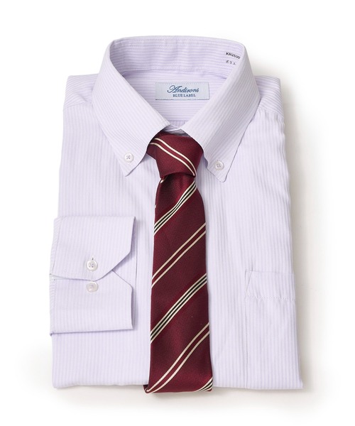 TETE HOMME（テットオム）の「形態安定 アソート T/Cドレスシャツ / セミワイドビジネスシャツ ボタンダウンビジネスシャツ（ビジネスシャツ・メンズ・ネイビー/サックスブルー系1/サックスブルー系2/ホワイト系1/ブラック/ホワイト系3/グレー/ホワイト系2・MEDIUM/LARGE/X-LARGE）」の3枚目の写真
