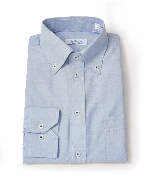 TETE HOMME（テットオム）の「形態安定 アソート T/Cドレスシャツ / セミワイドビジネスシャツ ボタンダウンビジネスシャツ（ビジネスシャツ・メンズ・ネイビー/サックスブルー系1/サックスブルー系2/ホワイト系1/ブラック/ホワイト系3/グレー/ホワイト系2・MEDIUM/LARGE/X-LARGE）」の13枚目の写真